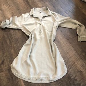 OLD NAVY RUSTIC GREEN 1/2 BUTTON WITH FRONT POCKET LONG SLEEVE SHIRT DRESS L